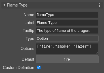 Set custom definition flag.