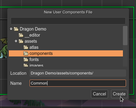 New User Components file.